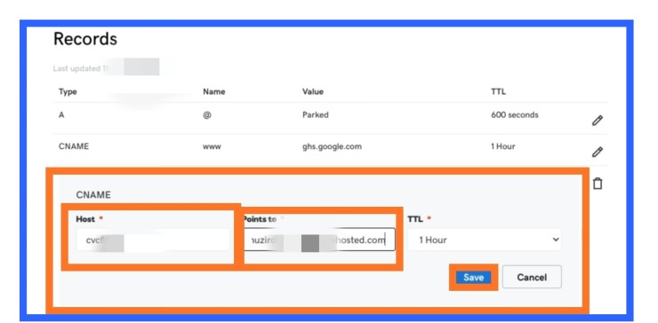 Blogger Me Custom Domain kaise Add kare-2nd CName settings