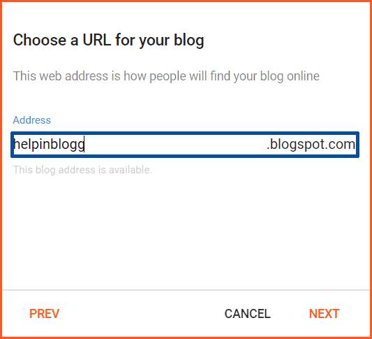 Free me Blog kaise Banaye - choose URL 